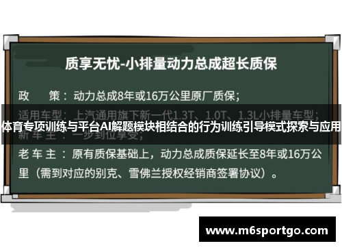 体育专项训练与平台AI解题模块相结合的行为训练引导模式探索与应用