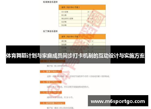 体育舞蹈计划与家庭成员同步打卡机制的互动设计与实施方案