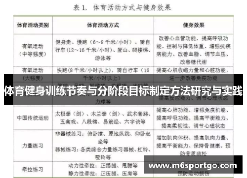 体育健身训练节奏与分阶段目标制定方法研究与实践